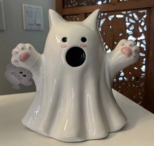 Ceramic Cat Ghost Figure 8x8 Halloween Spooky Cute Summerween NEW Tags Viral picture