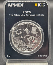 2025 1 Oz Silver $2 Niue Disney Scrooge McDuck ~ First Strike PCGS .999 ~ 619 picture