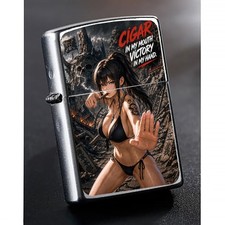ZIPPO Japan Anime Warrior Fighter Girl with cigar Lighter: fine art design picture