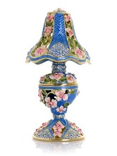 Keren Kopal Blue Classic Lamp Trinket box Decorated  with Austrian Crystals picture