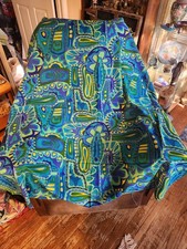 Beautiful Vintage Turquoise Fabric '60s'70s picture
