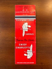 Vintage Chief Charley's Famous For Steaks Florida Matchbook Cover Booklet picture