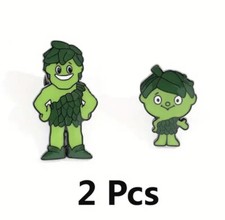 Retro 80s Jolly Green Giant Pin Badges 2 Pcs - Gift picture