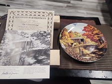 The Covered Bridge Plate Bart Jerner Less Travelled Road Collection picture