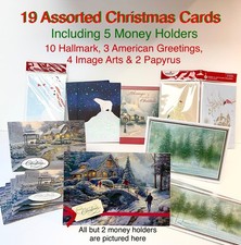 THOMAS KINKADE, HALLMARK, PAPYRUS & MORE - 19 ASSORTED CHRISTMAS CARDS/ENVELOPES picture