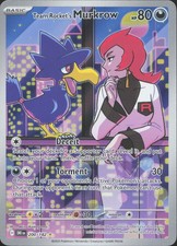 Pokemon Team Rocket's Murkrow 200/182 Illustration Rare Destined Rivals Holo NM picture