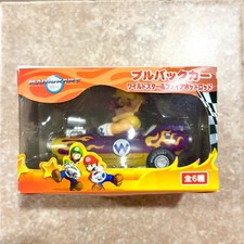 Wario Mario Kart Wii Wild Star Pull Back Car Hot Rod Figure Toy Nintendo CIB picture