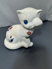 Vintage Elpa Alcobaca Hand Painted Ceramic Kitten Figurine Portugal picture
