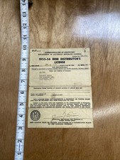 Vintage 1955 Kentucky Beer Distributors License Cynthiana KY Paper Ephemera picture