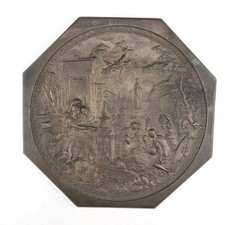 Antq 19 C Bronze Relief Plaque Minerva Athena Liberal Arts After Hans Jakob Bayr picture