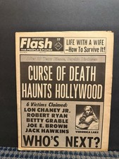 1973 Sept 4th Confidential Flash Newspaper, Curse/Death, Lon Chaney (VRN10B picture