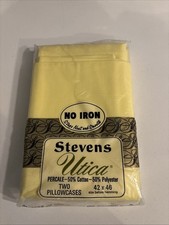 VTG Utica Steven’s Mellow YELLOW KING Size 42x46 Pillowcase Set  NIP picture