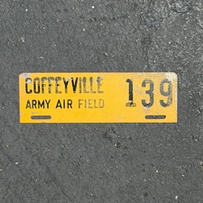 1940 Coffeyville Army Airfield Kansas Military License Plate Topper Military 139 picture