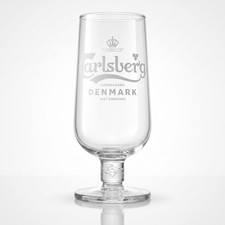 Carlsberg Beer Clear Stem Glass White Logo 2019 Malaysia 7.5