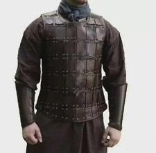 Medieval leather brigandine, breastplate, leather, with bracers SCA LARP VIKING picture