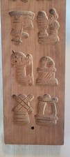 Vtg Hand Carved Wood Dutch Speculaas Springerle Cookie Mold 24 On Double Sided picture