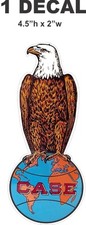 Vintage Style JI Case Farm Machinery Eagle World Globe Decal  = Very Nice picture