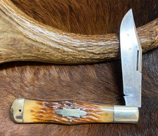 Winchester, Trademark, Made in USA., 1920 Folding Hunter, Jigged Bone, 5 1/4