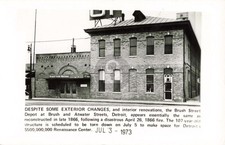 Railroad Brush Street Depot, Detroit MI Michigan 1973 RPPC Photo Postcard COPY picture