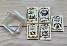 Vintage “Mighty Midget” Miniature Set of 5 Tiny Books of Nursery Rhymes & Poems picture