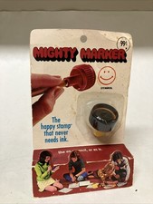 VTG Mighty Marker Smiley Face  Happy Face Stamp Self Inking Pencil Topper 1971 picture