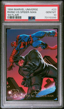 1994 Marvel Universe Flair Inaugural Edition #23 Rhino vs Spider-Man PSA 10 picture