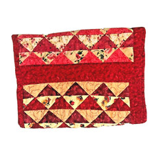 Patchwork Quilt, Hand Made,Triangle Patch, Floral and Batik Prints, Multi Color picture