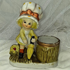 JASCO Little Luvkins Hand Painted Porcelain candle toothpick  holder 1979 picture