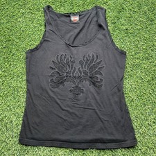 Harley Davidson Floral Tank Women Large L Sleeveless Biker Motorcycle Alabama picture