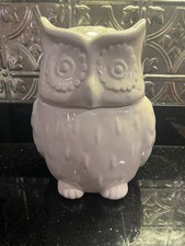 Threshold Ceramic Owl Cookie Jar 10 White Cottage Decor Country Farmhouse picture