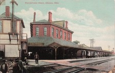 Alliance OH Ohio Pennsylvania Depot Railroad Train Station Vtg Postcard J74 picture