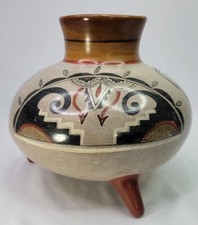 P. Mateos Hand Made Geometric Design Vase On Three Legs - Signed picture