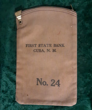Vintage 1960s Bank Deposit Bag - First State Bank, Cuba, NM - Canvas - VG+ picture