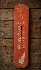 RARE VINTAGE RUMMY GRAPEFRUIT SODA METAL THERMOMETER Crusty picture