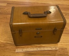 VINTAGE SAMSONITE Schwayder Bros. TRAIN CASE - STYLE 4612 Brown Luggage w MIRROR picture