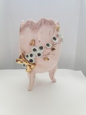 Napco Pink Footed Egg Vase 1950's  picture