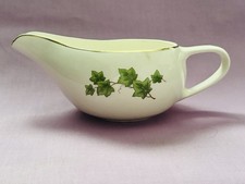 Vintage Paden City Pottery Greenbrier Ivy Gold Trim Semi-Porcelain Gravy Boat picture