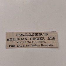 Palmer's American Ginger Ale For Sale 1881 Washington DC Clipping TAJ8-S55 picture