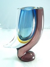 M Design Art Glass Amber Rainbow Huge Vase Sculpture N0606 [Kitchen] picture
