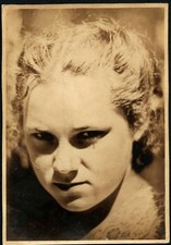 strange girl's face in unusual light, Soviet Union, Vintage fine art Photograph, picture