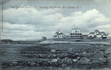 Watch Hill RI Pier and Watch Hill House O. Stillman c1900s-10s Vintage Postcard picture