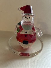 PARTYLITE , Sparkle Crystal Santa, Tea Light Candle Holder, Retired picture
