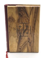 Holy Bible King James Version  Olive Wood Cover Holy Land Red Letter Edition VTG picture