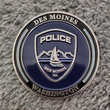 Des Moines Police Washington Challenge Coin 5 Years Of Service 1.75