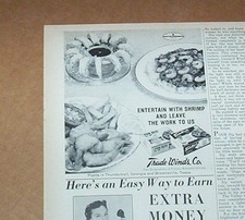 1964 print ad - Trade Winds Seafood breaded shrimp Thunderbolt GA advertising picture