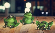 3-PC Hear, See, Speak-No Evil Frog 2
