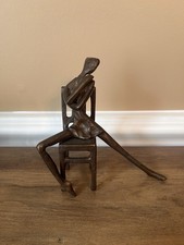 Danya B Seated Woman Chair Sculpture Bronze Coated Modern Abstract Figurine picture