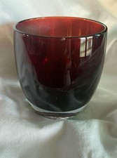 Glassybaby Grateful Red Votive Candle Holder Pre-Triskelion Hand Blown Art Glass picture