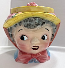 Vintage Geo Z Lefton Gray Haired Miss Dainty Cookie Jar Japan 040 Nice signed picture