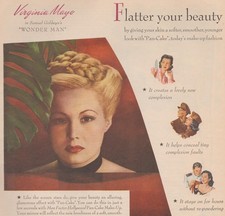 1945 Max Factor Vintage Print Ad Hollywood Make Up Virginia Mayo Cosmetic Beauty picture